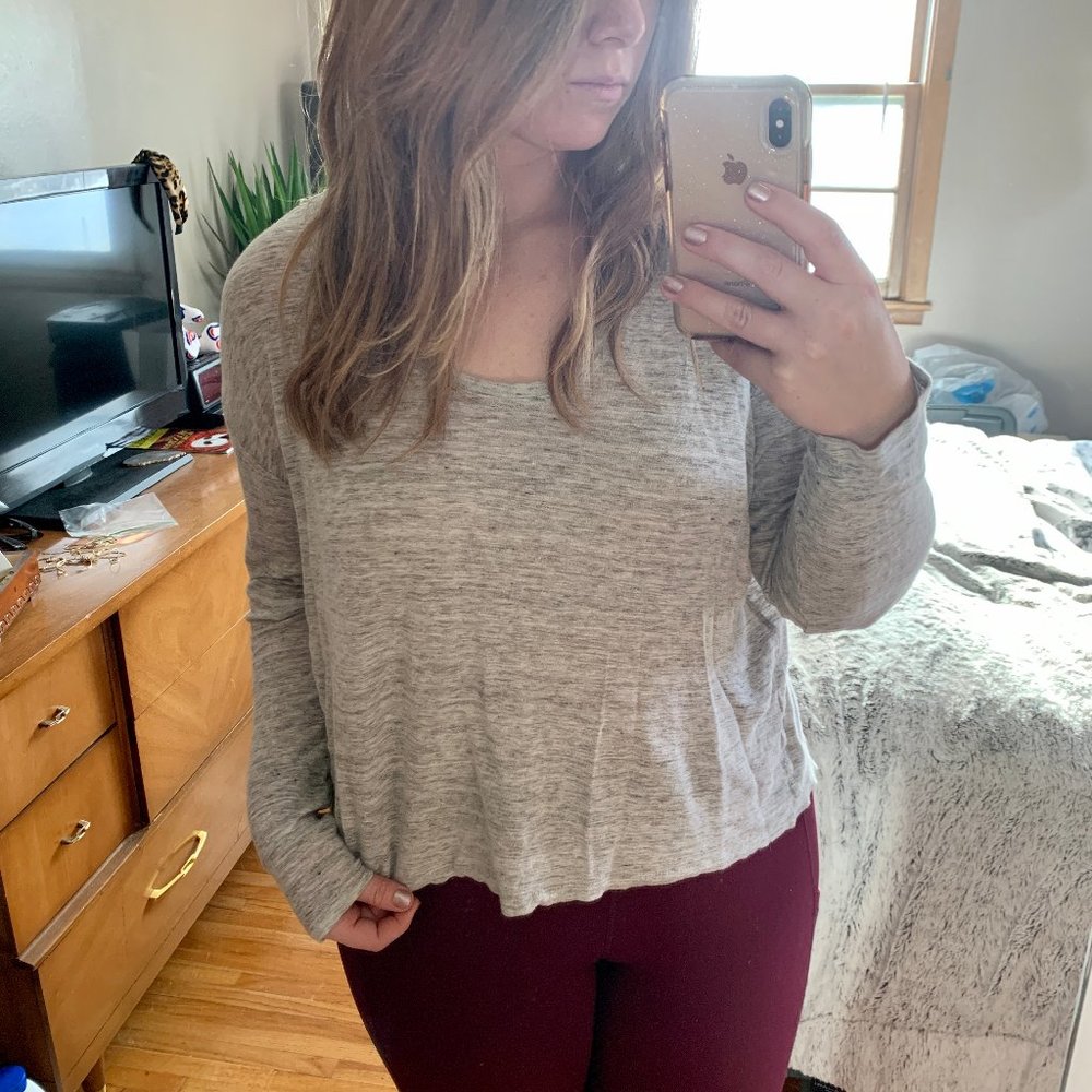 Gray Long Sleeved Top